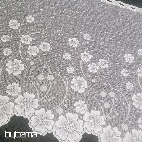 Tenda jacquard A39000 fiori bianchi