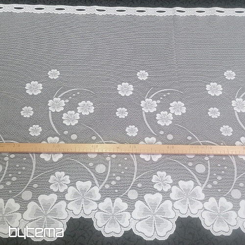 Tenda jacquard A39000 fiori bianchi
