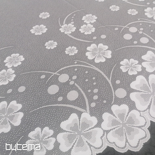 Tenda jacquard A39000 fiori bianchi