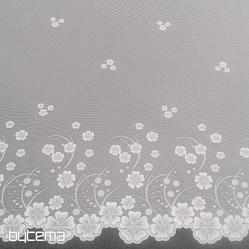 Tenda jacquard A39000 fiori bianchi