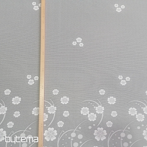 Tenda jacquard A39000 fiori bianchi