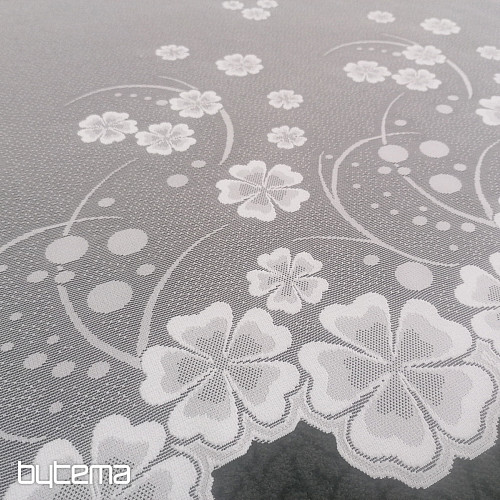 Tenda jacquard A39000 fiori bianchi