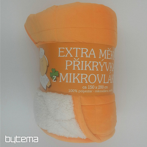 coperta in microfibra EXTRA SOFT punto PECORA arancione chiaro