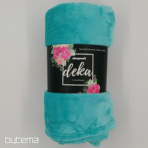 COPERTA IN MICROFLANELLA TURCHESE SCURO