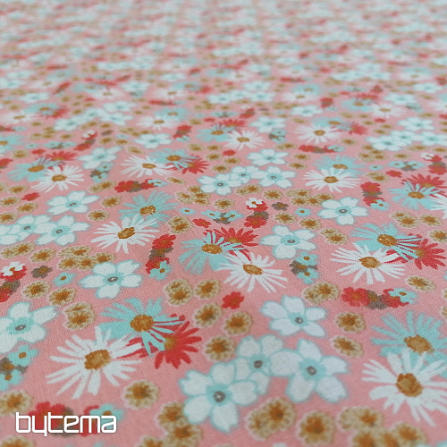Tessuto di cotone ZINIA fiori di pesco