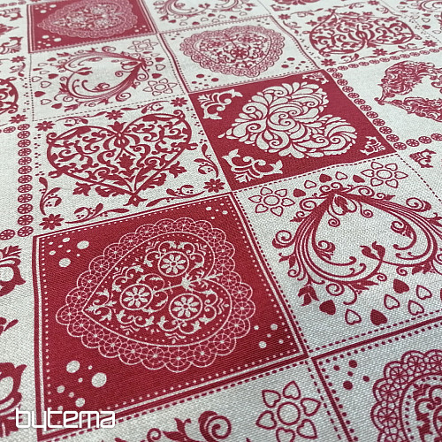 Tessuto decorativo AMORE GRANATO rosso