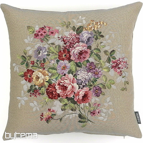 Fodera per cuscino con arazzo FIORE BEIGE