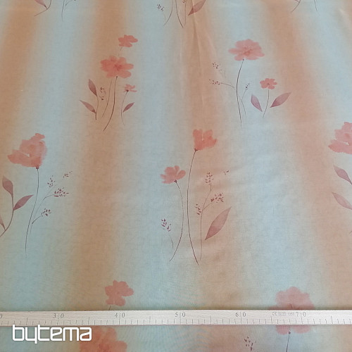 Tenda arancione con fiori