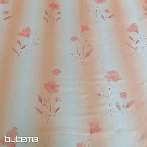 Tenda arancione con fiori