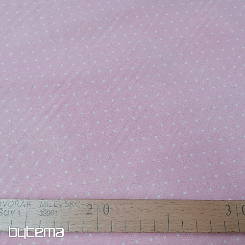 Tessuto di cotone rosa a pois