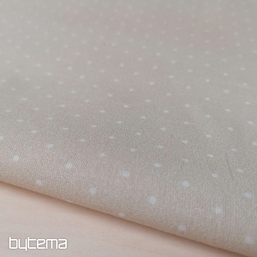 Tessuto di cotone a pois beige 2a qualità