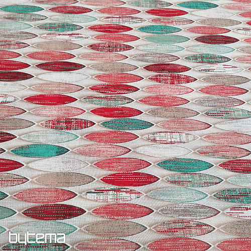 Tessuto decorativo Surf rosso-turchese