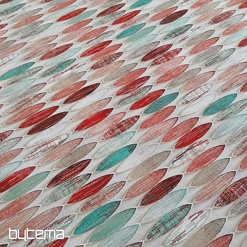Tessuto decorativo Surf rosso-turchese