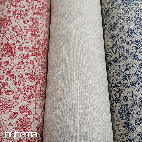 Tessuto decorativo Fiori al neon blu