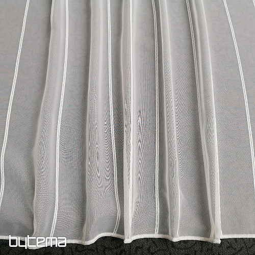 Tenda in voile bianco a righe 265 cm