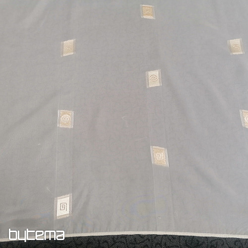 Tenda in voile crema con ricamo oro II