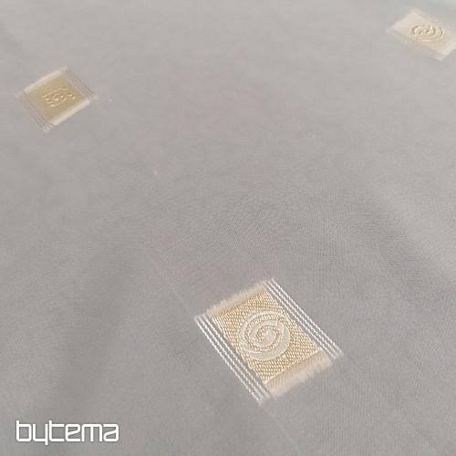 Tenda in voile crema con ricamo oro II