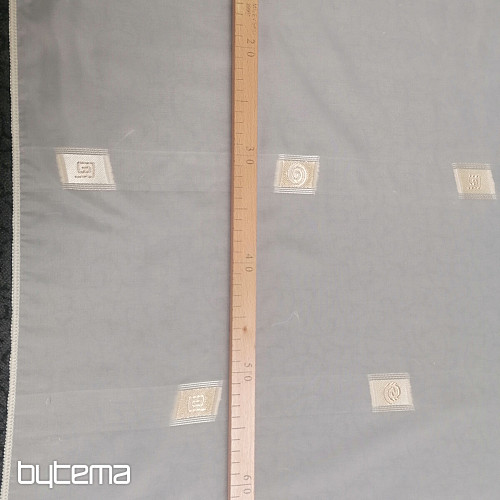 Tenda in voile crema con ricamo oro II