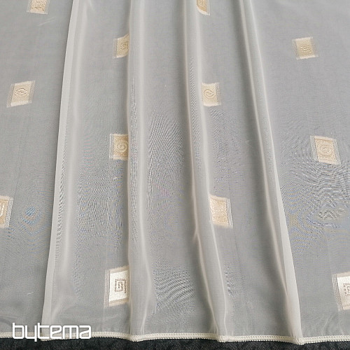 Tenda in voile crema con ricamo oro II