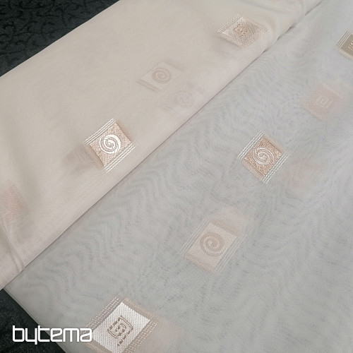 Tenda in voile crema con ricamo oro II