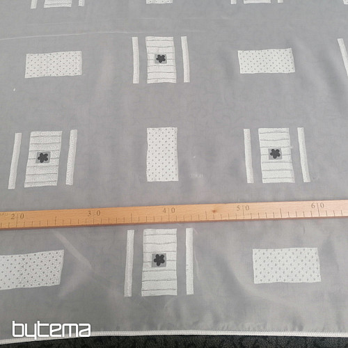 Tenda a cubo in voile beige-grigio 180
