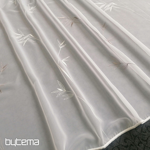 Tenda ricamata di lusso GERSTER 11757 bianca