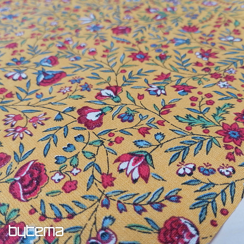 Tessuto di cotone giallo indiano