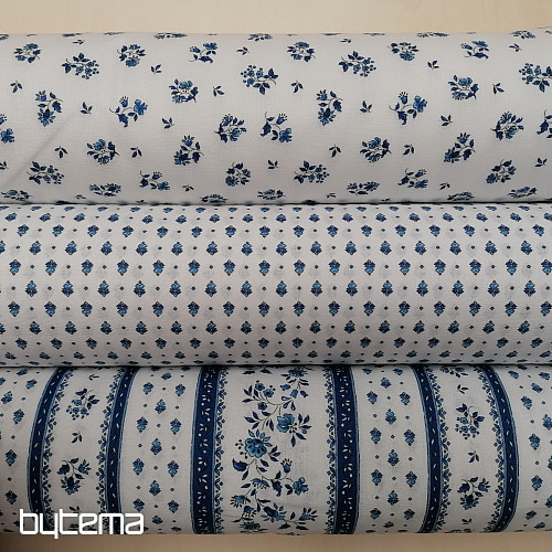 Tessuto di cotone MAJOLIKA fiore blu