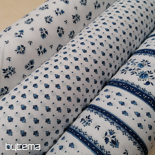 Tessuto di cotone MAJOLIKA fiore blu