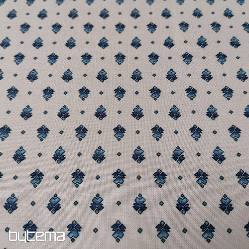Tessuto di cotone MAJOLIKA ornamento blu