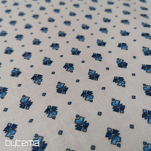 Tessuto di cotone MAJOLIKA ornamento blu