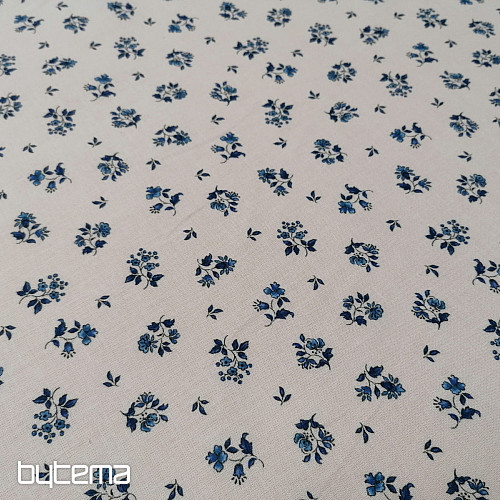 Tessuto di cotone MAJOLIKA fiore blu