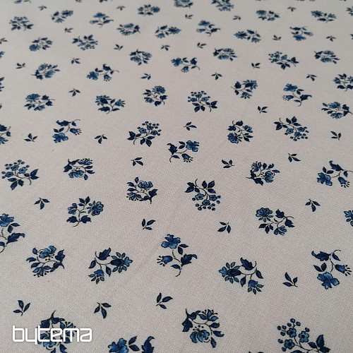 Tessuto di cotone MAJOLIKA fiore blu