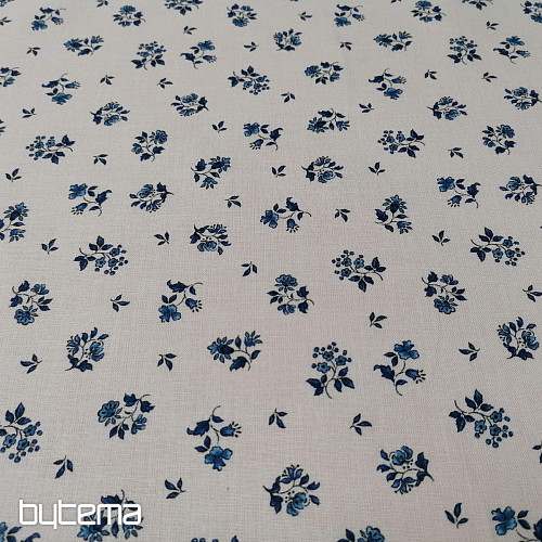 Tessuto di cotone MAJOLIKA fiore blu