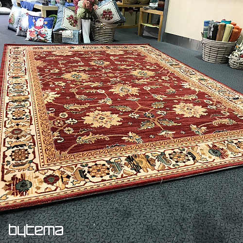 Lussuoso tappeto in lana PRAGA rosso / beige