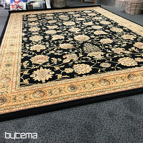 Tappeto di lusso in lana PRAGA nero / beige