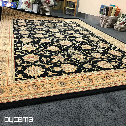 Tappeto di lusso in lana PRAGA nero / beige