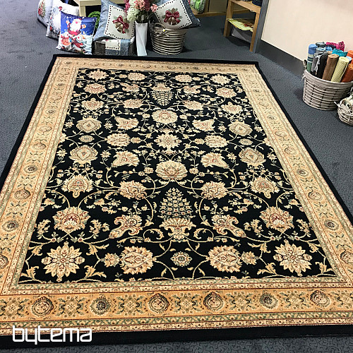 Tappeto di lusso in lana PRAGA nero / beige