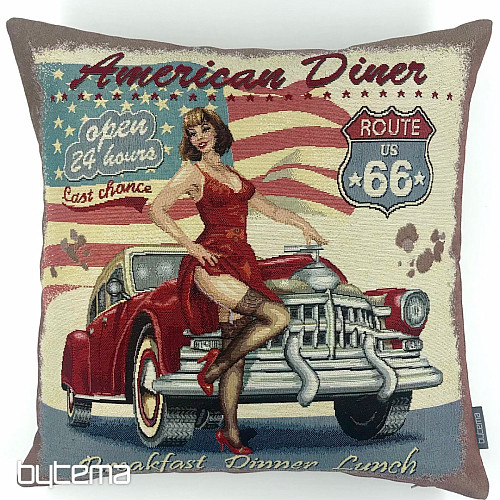 Fodera per cuscino con arazzo AMERICAN DINER ROUTE 66