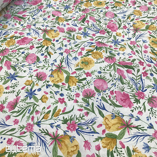 Tessuto decorativo Fiori CLARA rosa