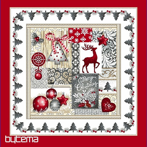 Federa per cuscino con arazzo natalizio BUON NATALE