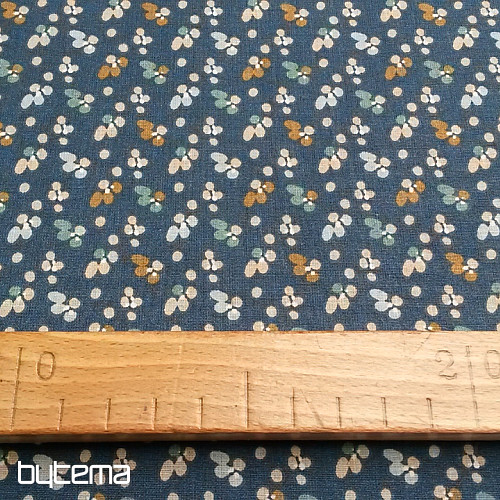 Tessuto in cotone FIORI FILOMENA blu