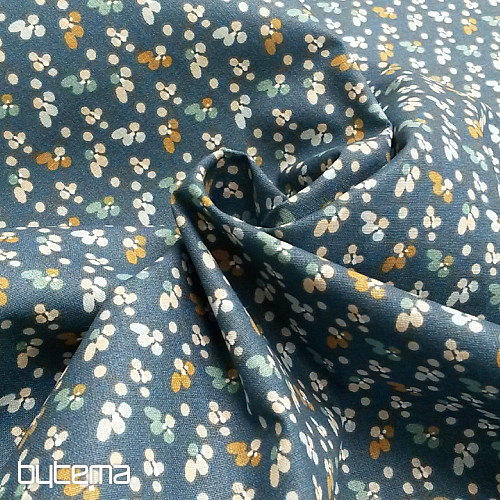 Tessuto in cotone FIORI FILOMENA blu