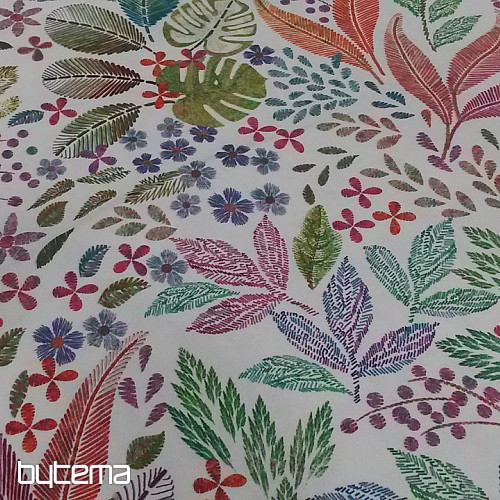 Tessuto decorativo colorato MELIA LEAVES