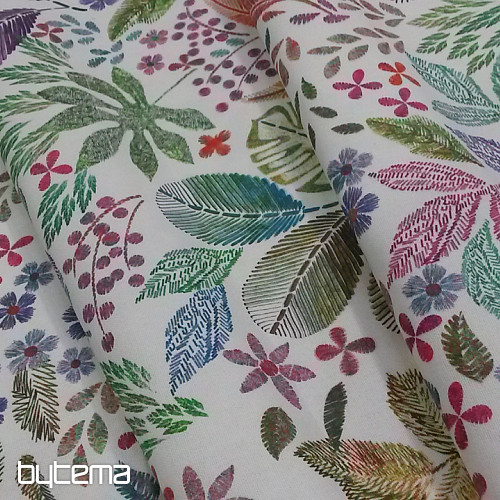 Tessuto decorativo colorato MELIA LEAVES