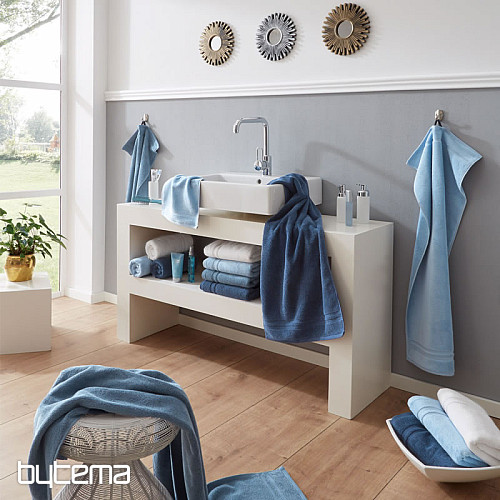 Asciugamano e telo da bagno di lusso MANHATTAN GOLD 366 grigio-blu