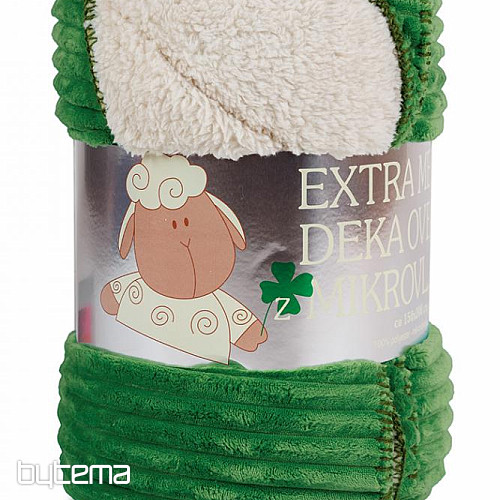coperta in microfibra EXTRA SOFT SHEEP velluto a coste - verde