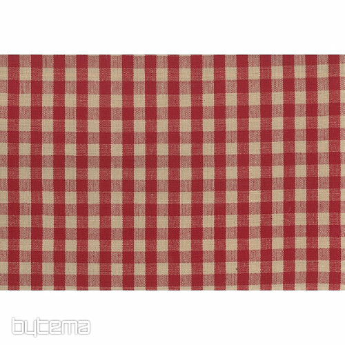 Tessuto a quadri MERIGNAC beige/rosso