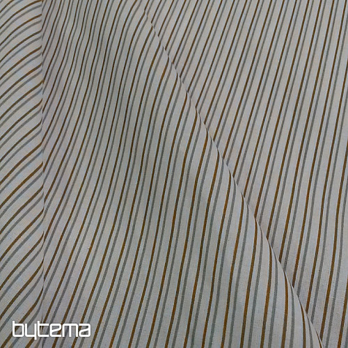 Tessuto in cotone STRIPE grigio-senape
