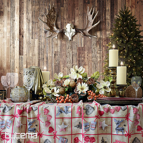 Tessuto decorativo COUNTRY Natale marrone